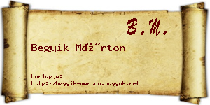 Begyik Márton névjegykártya