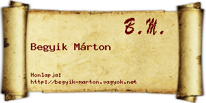 Begyik Márton névjegykártya